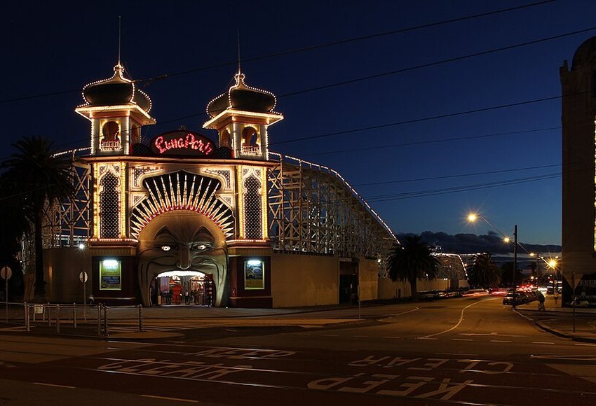 Melbourne Luna Park at Dusk