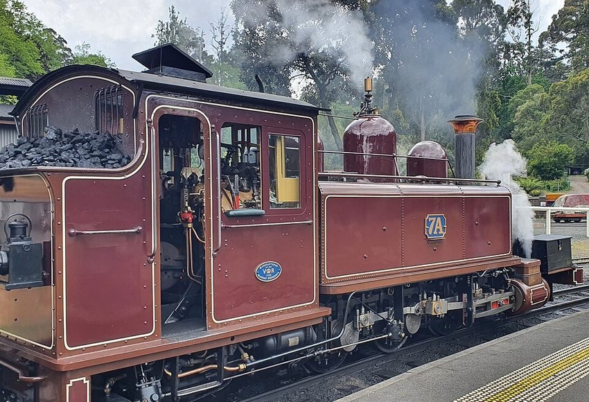 Puffing Billy steam locomotive at Belgrave station
