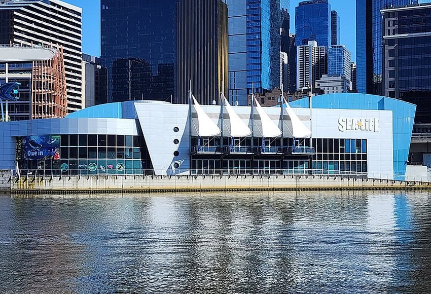 SEA LIFE Melbourne Aquarium exterior beside the Yarra River